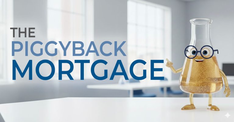 Solution Sam pointing to the words "Piggyback Mortgage"
