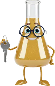 Solution Sam holding a key